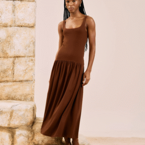 VESTIDO OPEN MARROM MALFITANO