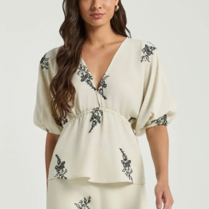 BLUSA MY PLACE BORDADOS FLORZINHAS