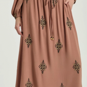 SAIA MY PLACE LONGA BORDADO LUREX CACAU