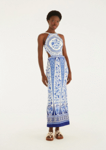 VESTIDO FARM MIDI PORCELANA