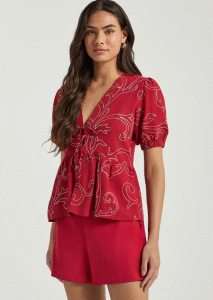 BLUSA MY PLACE 2 LACOS BORDADO RED