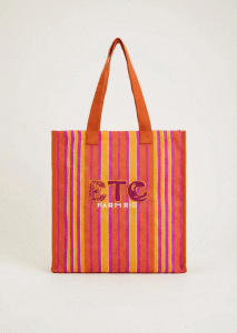 BOLSA TOTE RAFIA MULTICOLOR LARANJA