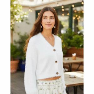 CARDIGAN CURTO PELINHO BRANCO