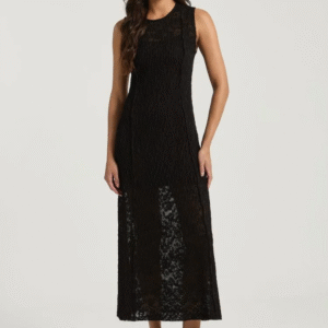 VESTIDO MY PLACE LONGO RENDA PRETO