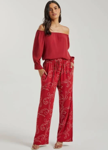 CALCA MY PLACE LINHO BORDADA RED