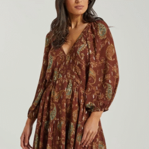 VESTIDO CURTO C LUREX EST CASHMERE COFFEE