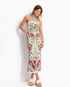VESTIDO MIDI FARM JARDIM JARDIM VITAL