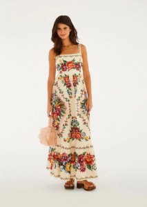 VESTIDO MIDI FARM TAPETE DE FLOR